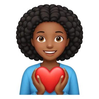 Black girl big heart sticker