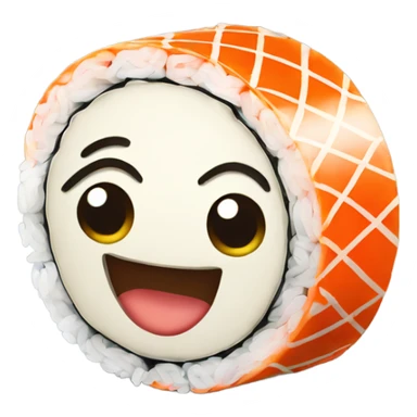 Happy sushi roll sticker