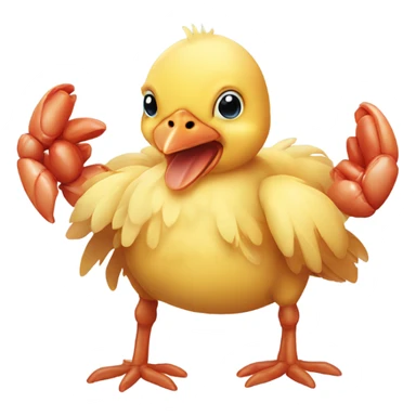 Baby chicken and sea crab friends  sticker