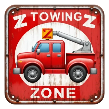 towing zone sticker