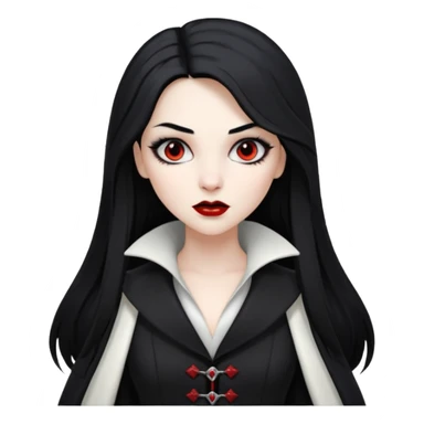 Women Vampire with black & white coat dress sticker
