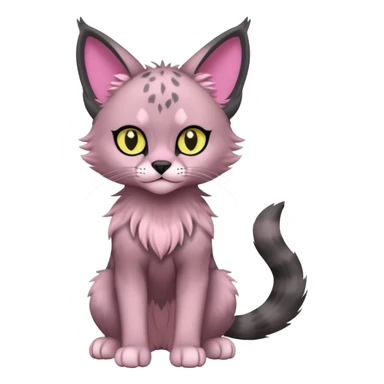 Dark Edgy Cute Pastel Ragdoll-Caracal-Cheetah-Fakémon-Lykoi-feline-hybrid (full body) sticker