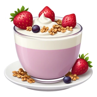 Yogurt with strawberries grapes and granola sticker