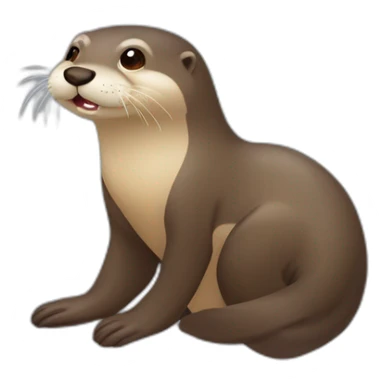 Loutre sur une toutue sticker