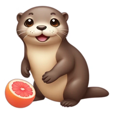Cute otter with grapefruit sticker