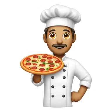 an italian chef holding a pizza  sticker