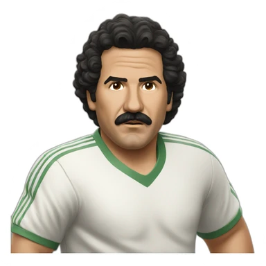 Pablo Escobar playing soccer sticker