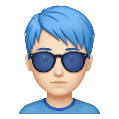 Musica voy with blue hair AND sunglasses sticker