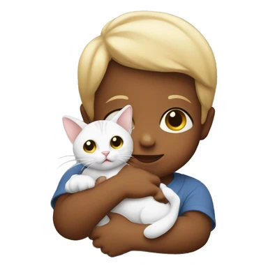 Baby holding a cat sticker