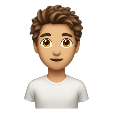 Messy brown hair sticker