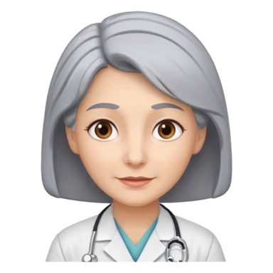 nurse with grey hair no hat sticker