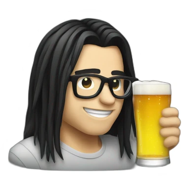 Skrillex drink beer sticker