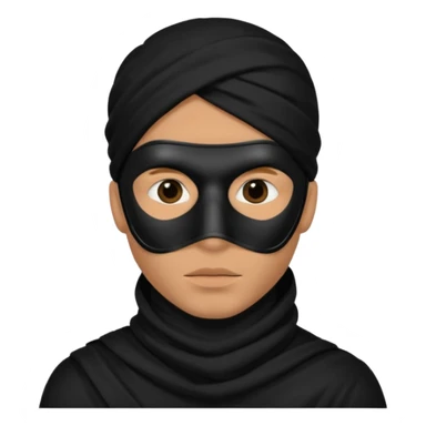 a man with a black mask on his full face including eyes and lips   sticker