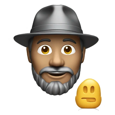 model of 40yo man with hat on 3d printer plate sticker