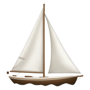 Blue white brown sailing boat  sticker