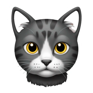 Cat black and gray color with a little fat sticker
