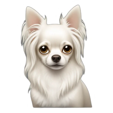 White chihuahua with long hair sticker