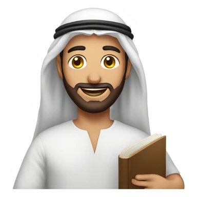 men arab with book sticker