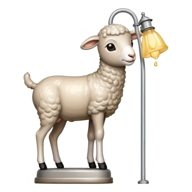 lamb peeing on a lamp sticker