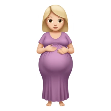 very heavily pregnant overdue lady with very large belly  sticker
