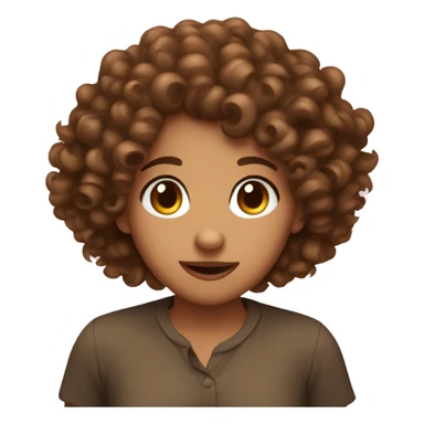 brown curly haired girl delusional in love  sticker