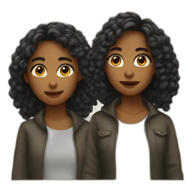 two artist girls sticker