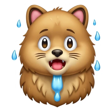 animal crying with shout, full body. sticker