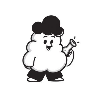 cute hand-drawn poop character holding a small bong sticker