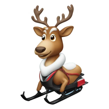 Reindeer on a snowmobile  sticker
