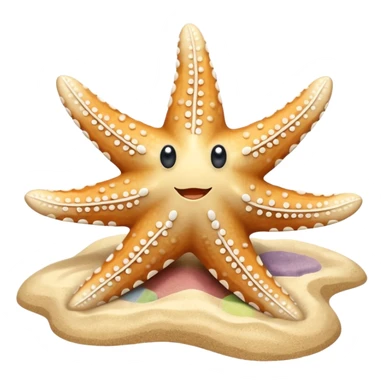 Beige and white starfish sticker