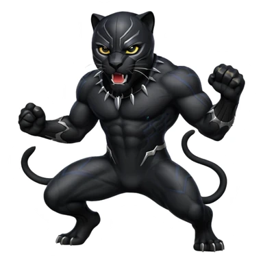 Black panther roar emoji sticker