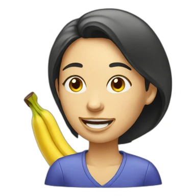 Profile of a Woman eating banana sticker