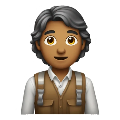 Persona con rasgos de la sierra peruana con una pala trabajando sticker