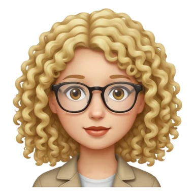 Curly haired aesthetic blond girl with glasses  sticker