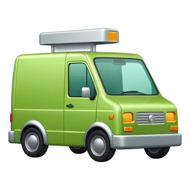 emoji of light green color delivery car sticker
