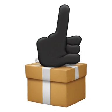 Middle finger raising from a present sticker