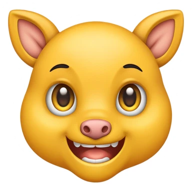 Doe eyes with eyelashes and bucked teeth yellow emoji sticker