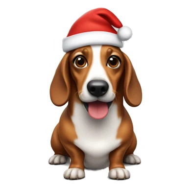 Sausage dog with santa hat sticker