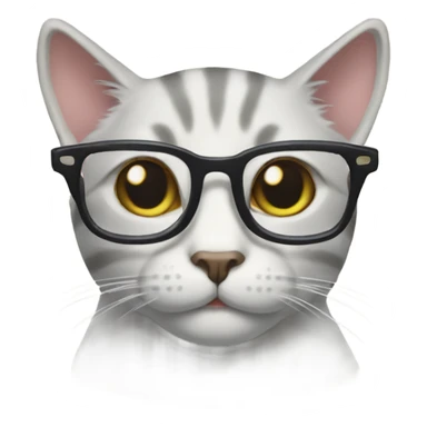 cat with reading glasses  sticker
