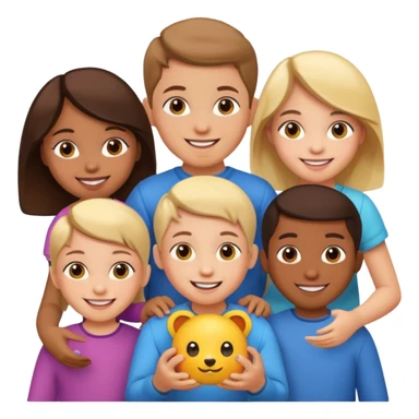 enfants qui partagent un jouet sticker