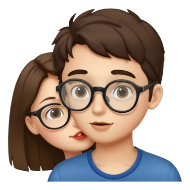 boy with spects kissing a girl sticker
