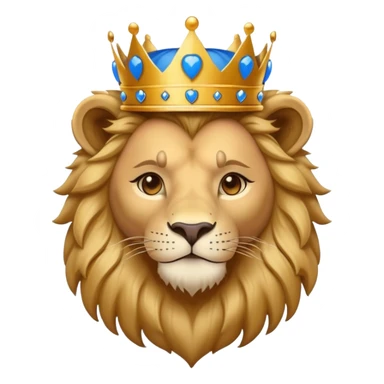 brave lion wearing a golden crown with blue hearts in New York City sticker