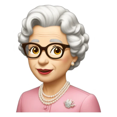 Elisabeth II Kiss jose (hair Brown y glasses) sticker