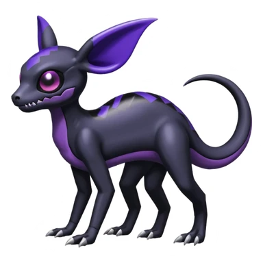 Shiny Duskull-Salandit-Umbreon-Fakémon-hybrid-creature (full body)  sticker