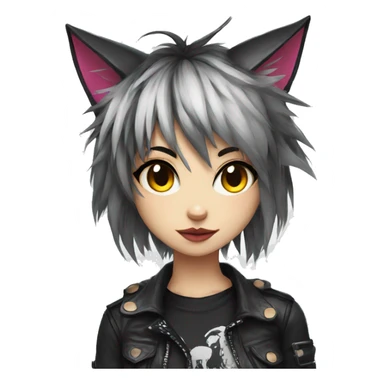Edgy Cartoon Anime Punk Catgirl sticker