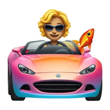 fish in a sports car sticker