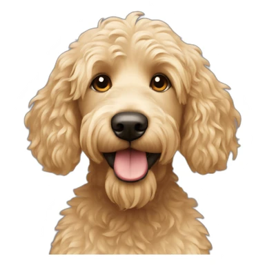 Femme blonde à côté d'un Labradoodle sticker