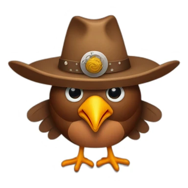 turkey wearing a cowboy hat sticker