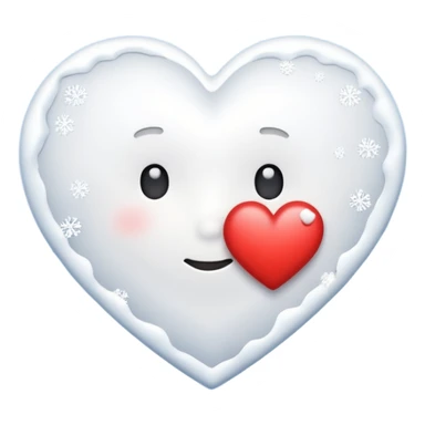 A snowing heart with snow falling around him  sticker