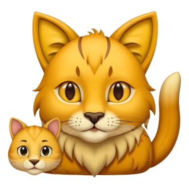 Animal Gato acariciando las orejas de un leon sticker